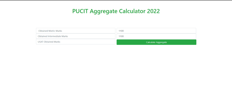 PUCIT Aggregate Calculator 2022